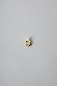 925 Single Pearl Thick Ear Cuff Gold Plated Sterling Silver Earrings MODU Atelier 