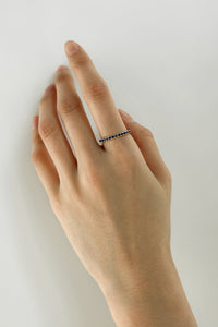 925 Thin Black Stone Ring Sterling Silver Ring MODU Atelier 