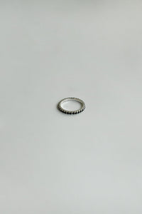 925 Thin Black Stone Ring Sterling Silver Ring MODU Atelier 