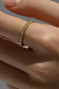 925 Thin Twist Ring Gold Plated Sterling Silver Ring MODU Atelier 