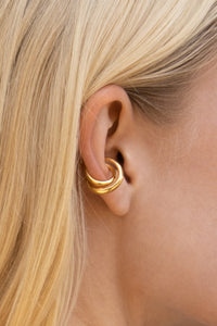 925 Twisted Ear Cuff Gold Plated Sterling Silver Earrings MODU Atelier 