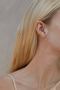 925 Twisted Ear Cuff Gold Plated Sterling Silver Earrings MODU Atelier 