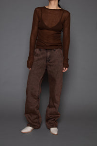 Acid Wash Brown Jeans Pants MODU Atelier 