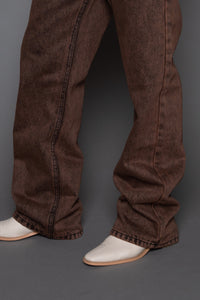 Acid Wash Brown Jeans Pants MODU Atelier 