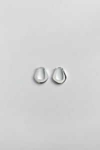 Angular Flat Hoop Earrings Sterling Silver Earrings MODU Atelier 