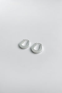 Angular Flat Hoop Earrings Sterling Silver Earrings MODU Atelier 