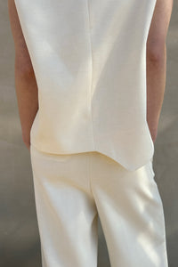 Asymmetrical Button Vest, Cream Shirts & Tops MODU Atelier 