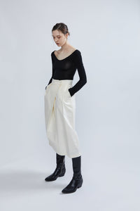 Asymmetrically Pleated Long Skirt Midi Skirt MODU Atelier 