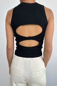Back Cut-Out T-Shirt, Black Shirts & Tops LVIR 