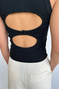 Back Cut-Out T-Shirt, Black Shirts & Tops LVIR 