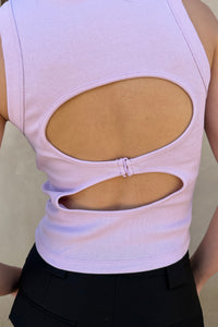 Back Cut-Out T-Shirt, Lavender Shirts & Tops LVIR 