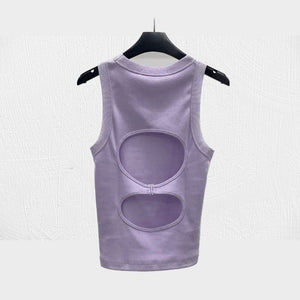 Back Cut-Out T-Shirt, Lavender Shirts & Tops LVIR 
