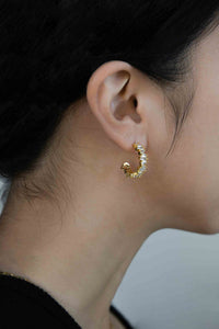 Baguette Cubic Half Hoop Plated Earrings MODU Atelier 