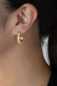 Baguette Cubic Half Hoop Plated Earrings MODU Atelier 