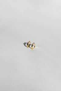 Baguette Cubic Huggie Hoop Earrings Gold Plated Sterling Silver Earrings MODU Atelier 