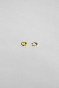 Baguette Cubic Huggie Hoop Earrings Gold Plated Sterling Silver Earrings MODU Atelier 