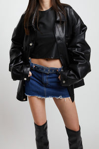 Belted Denim Micro Skort Mini Skirt MODU Atelier 