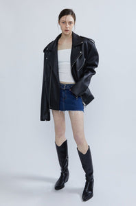 Belted Denim Micro Skort Mini Skirt MODU Atelier 