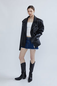 Belted Denim Micro Skort Mini Skirt MODU Atelier 