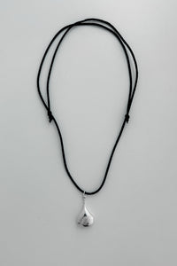 Black Cord Tear Drop Necklace Sterling Silver Necklace MODU Atelier 