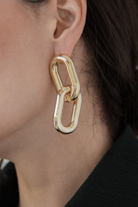 Bold Tube Chain Earrings Plated Earrings MODU Atelier 