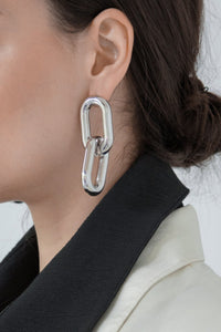 Bold Tube Chain Earrings Plated Earrings MODU Atelier 