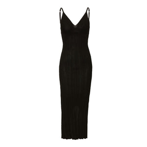 Bustier Maxi Knit Dress, Black Dresses LVIR 