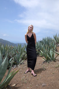 Bustier Maxi Knit Dress, Black Dresses LVIR 
