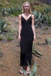 Bustier Maxi Knit Dress, Black Dresses LVIR 