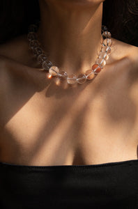 Chunky Clear Quartz Necklace Plated Necklace MODU Atelier 