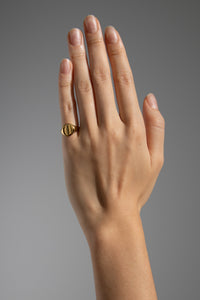 Circle Signet Ring Gold Plated Sterling Silver Ring MODU Atelier 