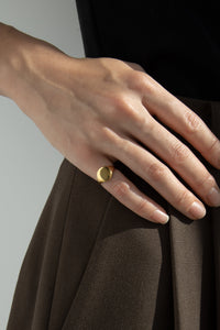 Circle Signet Ring Gold Plated Sterling Silver Ring MODU Atelier 