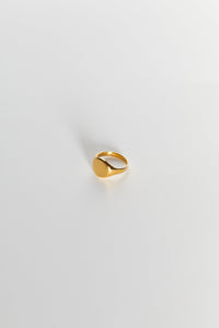 Circle Signet Ring Gold Plated Sterling Silver Ring MODU Atelier 