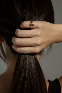 Circle Signet Ring Gold Plated Sterling Silver Ring MODU Atelier 