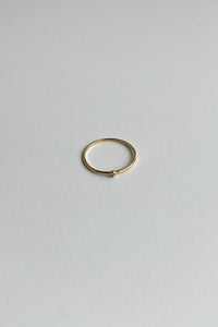 Classic Band with Single Cubic Ring Gold Plated Sterling Silver Ring MODU Atelier 