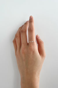 Classic Band with Single Cubic Ring Sterling Silver Ring MODU Atelier 