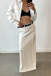 Classic Paneled Maxi Skirt, White Maxi Skirt MODU Atelier 