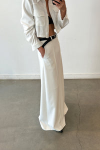 Classic Paneled Maxi Skirt, White Maxi Skirt MODU Atelier 