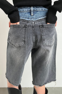 Contrast Denim Shorts Pants MODU Atelier 