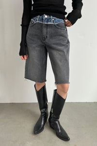 Contrast Denim Shorts Pants MODU Atelier 