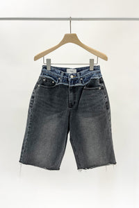 Contrast Denim Shorts Pants MODU Atelier 