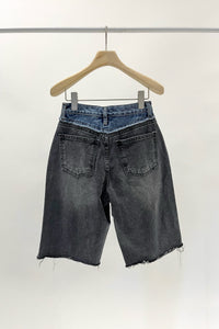 Contrast Denim Shorts Pants MODU Atelier 