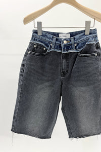 Contrast Denim Shorts Pants MODU Atelier 