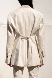 COTTON BACK BELTED SHIRT JACKET, CREAM Outerwear LVIR 