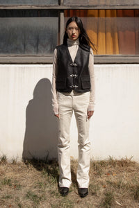 Cracked Leather Vest, Black Vest MODU Atelier 