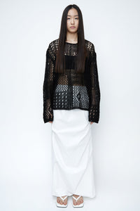 Crochet Oversized Knit, Black Knit Tops MODU Atelier 