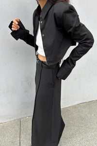 Cropped Shoulder Pad Shirt, Black Shirts & Tops MODU Atelier 