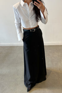 Cropped Shoulder Pad Shirt, White Shirts & Tops MODU Atelier 