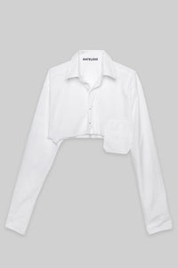 Cropped White Button Up Shirt Shirts & Tops MODU Atelier 
