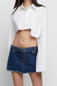 Cropped White Button Up Shirt Shirts & Tops MODU Atelier 